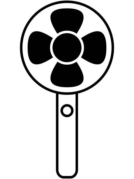 portable fan (icon) Vector illustration of portable fan icon mini fan stock illustrations