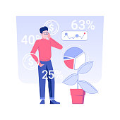 Portfolio manager isolated concept vector illustration. Portfolio manager develops recommend personalized investment strategy, startup funding, raising money, corporate business vector concept.