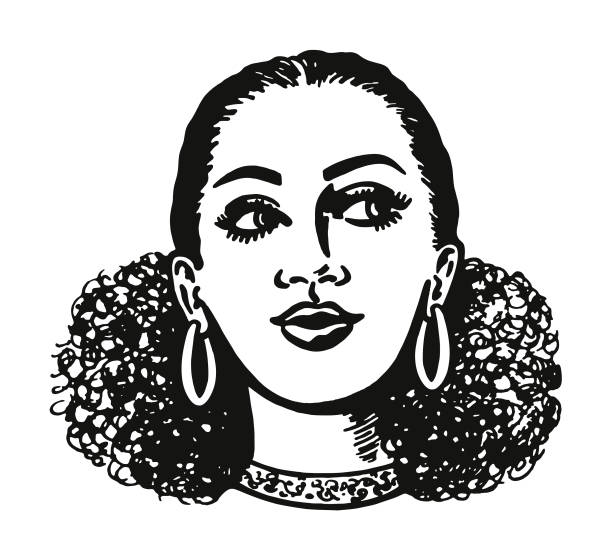 一個女人的畫像 - 非裔美國人種 插圖 幅插畫檔、美工圖案、卡通及圖標