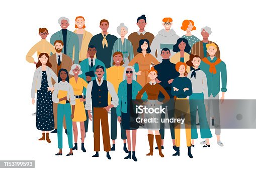 istock Portrait of business team. Diverse people standing together. 1153199593