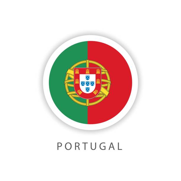 stockillustraties, clipart, cartoons en iconen met portugal knop vlag vector template design illustrator - africa cup