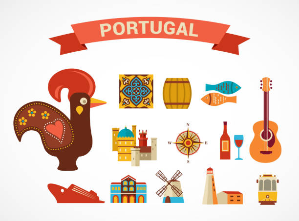 ilustrações de stock, clip art, desenhos animados e ícones de portugal-conjunto de ícones de vector - algarve