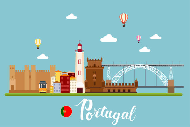 ilustrações de stock, clip art, desenhos animados e ícones de portugal travel landscapes vector illustration italy travel landscapes - oporto