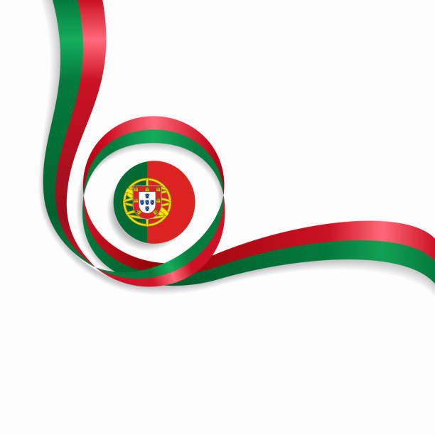 ilustrações de stock, clip art, desenhos animados e ícones de portuguese wavy flag background. vector illustration. - portugal flag