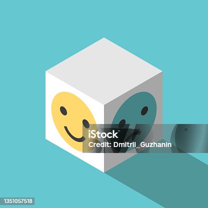 istock Positive, negative, bipolar cube 1351057518