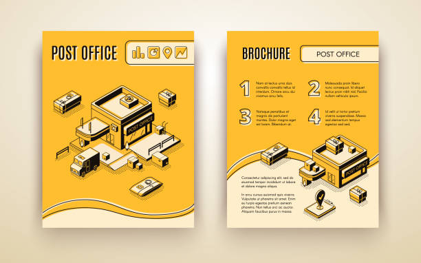 Post or delivery service, business logistics company isometric vector...