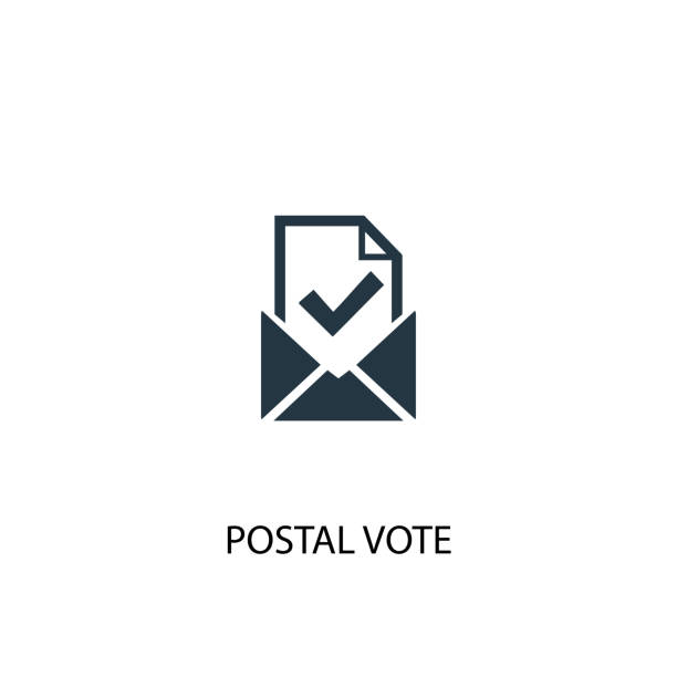 Postal vote icon. Simple element illustration Postal vote icon. Simple element illustration. Postal vote concept symbol design from Elections collection. Can be used for web and mobile. voting icons stock illustrations