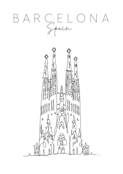 海報 巴賽隆納聖家堂 - barcelona 幅插畫檔、美工圖案、卡通及圖標