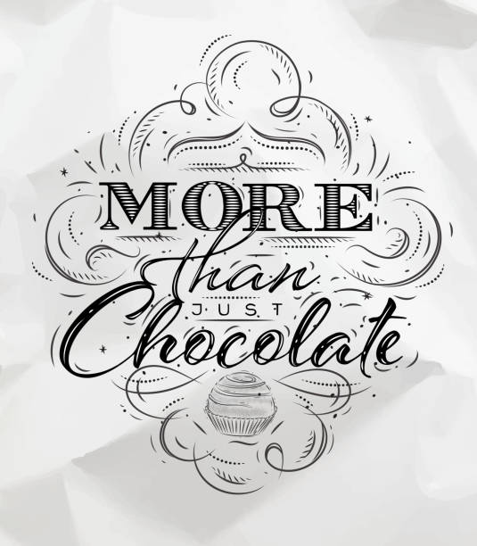 stockillustraties, clipart, cartoons en iconen met poster chocolate - chocoletter