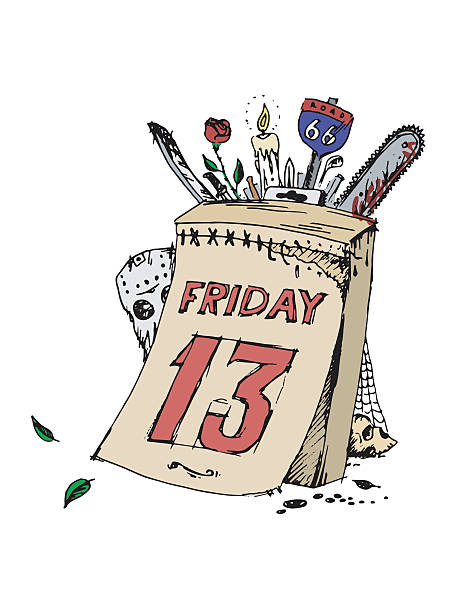 ilustraciones, imágenes clip art, dibujos animados e iconos de stock de póster de viernes el décimo tercero. ilustración de vectores. - friday the 13th