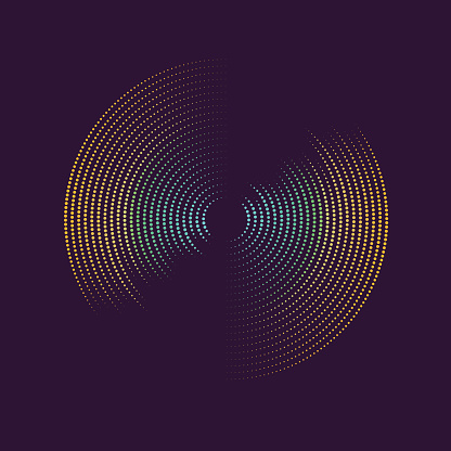 Poster of the sound wave. Vector illustration on dark background