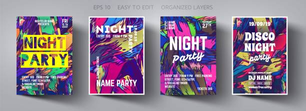Poster template.Vector Creative Modern Abstract Background with Trending Colors.Template Design for Flyer,Banner,Cover,Brochure.Design Invitation Card for Music Concert, Event,Night party,Disco Club. Poster template.Vector Creative Modern Abstract Background with Trending Colors.Template Design for Flyer,Banner,Cover,Brochure.Design Invitation Card for Music Concert, Event,Night party,Disco Club. dance music stock illustrations