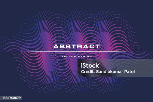 istock Poster with dynamic waves. Illustration minimal flat style 1384708079