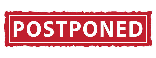 Postponed stamp Postponed vector stamp on white background postponed stock illustrations