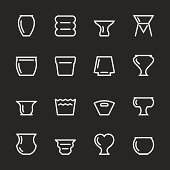 Pot Silhouette Icons White Series Vector EPS10 File.