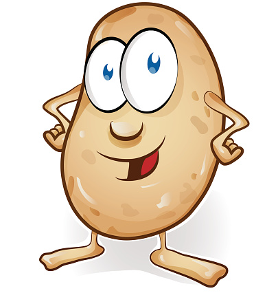 potato cartoon isolated