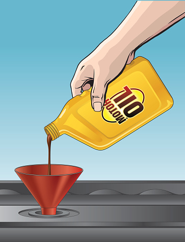 Pouring Motor Oil