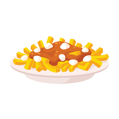 Poutine With Gravy And Cheese Curds Stock Illustration - Download Image ...