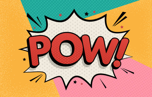 Pow. Comic text sound effect. Abstract background in pop art style. Vector bright cartoon message. vector art illustration