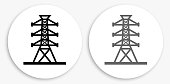 istock Power Line Black and White Round Icon 1157558007