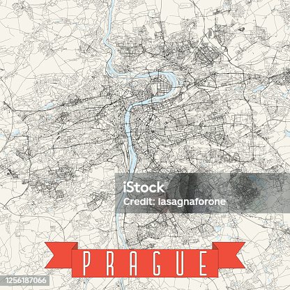 istock Prague, Czech Republic Vector Map 1256187066