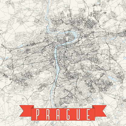 Prague, Czech Republic Vector Map