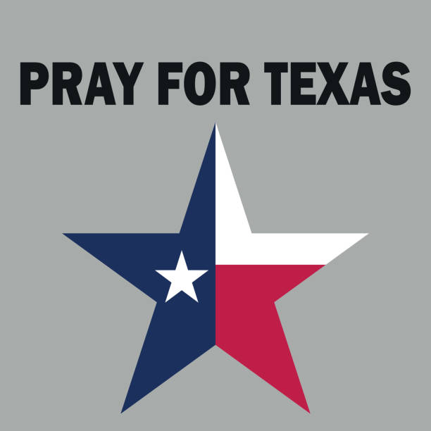 молитесь за форму сердца техаса с техасским флагом. - uvalde stock illustrations