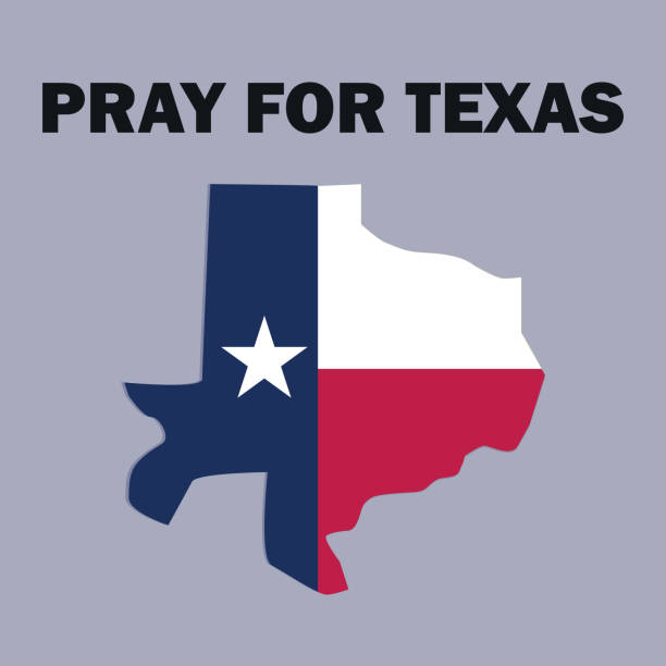 Pray for Texas with Texas map . Pray for Texas with Texas map . Symbol vector illustration for slogans and posters to support Texas in hard times uvalde texas stock illustrations