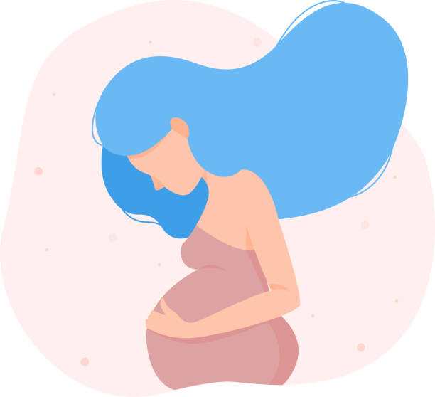 stockillustraties, clipart, cartoons en iconen met zwangerschap, moederschap en ouderschap concept. - bevalling geboorte