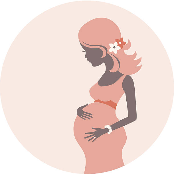 Pregnant Woman Silhouette of a beautiful pregnant woman. Illustrator 10 compatible EPS file. Global color swatches for easy color changes. pregnant clipart stock illustrations