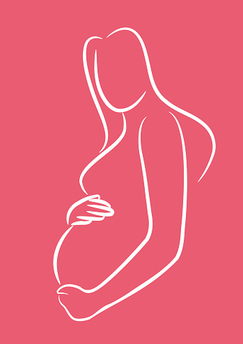 pregnant woman with hands over tummy