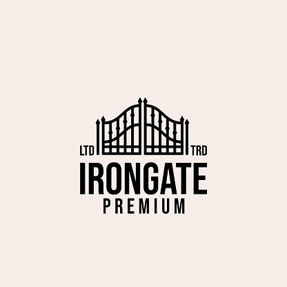 premium iron gate vector design