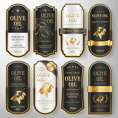 premium olive oil labels set