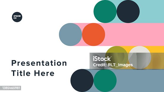 istock Presentation title slide design layout with abstract geometric graphics — IpsumCo Series 1385465981
