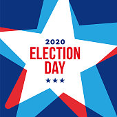 Presidential Election 2020 in United States. Vote day, November 3. US Election. Patriotic American element. Poster, card, banner and background. Vector illustration. Stock illustration