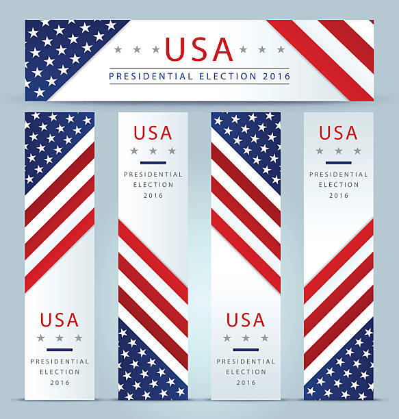 USA Presidential election banner background USA Presidential election banner background for 2016 voting patterns stock illustrations