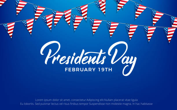 ilustraciones, imágenes clip art, dibujos animados e iconos de stock de día de presidentes. bandera de los e.e.u.u. presidentes día festivo - presidents day
