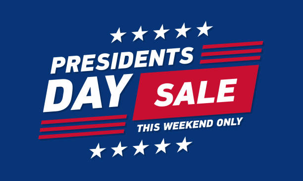 ilustraciones, imágenes clip art, dibujos animados e iconos de stock de banner de venta de día de presidentes. plantilla de vector. - presidents day