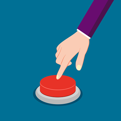 Press the red button. Start and stop concept. business concept vector