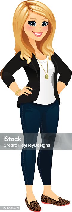 istock Pretty Blond WOman in Classy Casual Clothing 494706229