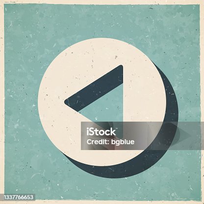 istock Previous button. Icon in retro vintage style - Old textured paper 1337766653