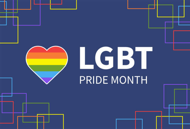 pride banner. lgbt rainbow flag heart. pride month in june. vector illustration - europride 幅插畫檔、美工圖案、卡通及圖標