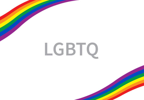 lgbtq pride flag movement on white background. pride month banner. vector illustration - europride 幅插畫檔、美工圖案、卡通及圖標