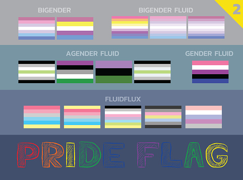Pride Flags Bigender Agender Colors Set Lgbtq Set 2 Stock Illustration Download Image Now Istock