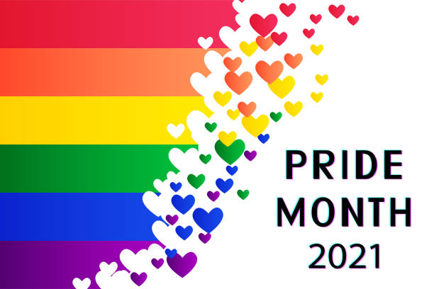 ilustraciones, imágenes clip art, dibujos animados e iconos de stock de concepto vectorial del mes del orgullo lgbtq 2021. - pride month