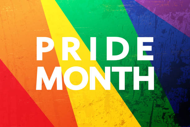 ilustraciones, imágenes clip art, dibujos animados e iconos de stock de banner del mes del orgullo lgbt, diseño conceptual. - pride month