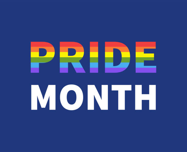 pride month colorful alphabet letters. lgbt pride banner. vector illustration - europride 幅插畫檔、美工圖案、卡通及圖標