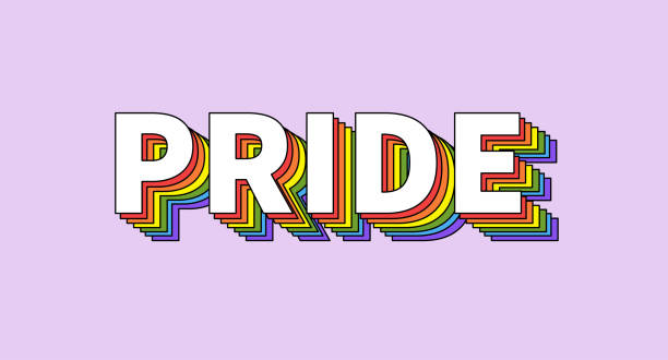 lgbt pride typography. pride month in june. colorful text lettering. vector illustration - europride 幅插畫檔、美工圖案、卡通及圖標