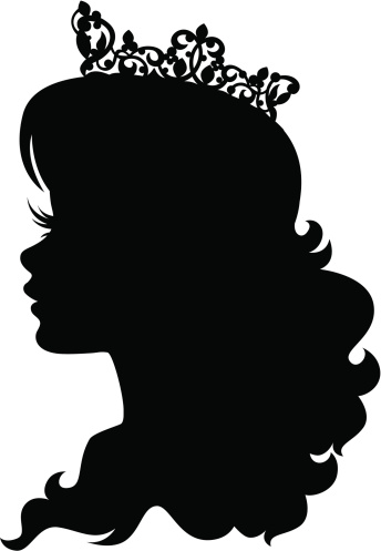 Download Princess Cameo Silhouette Wearing Crown Stock Illustration ...