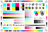 istock CMYK Print Calibration Illustration with Offset Printing Marks and Color Test 1365474266